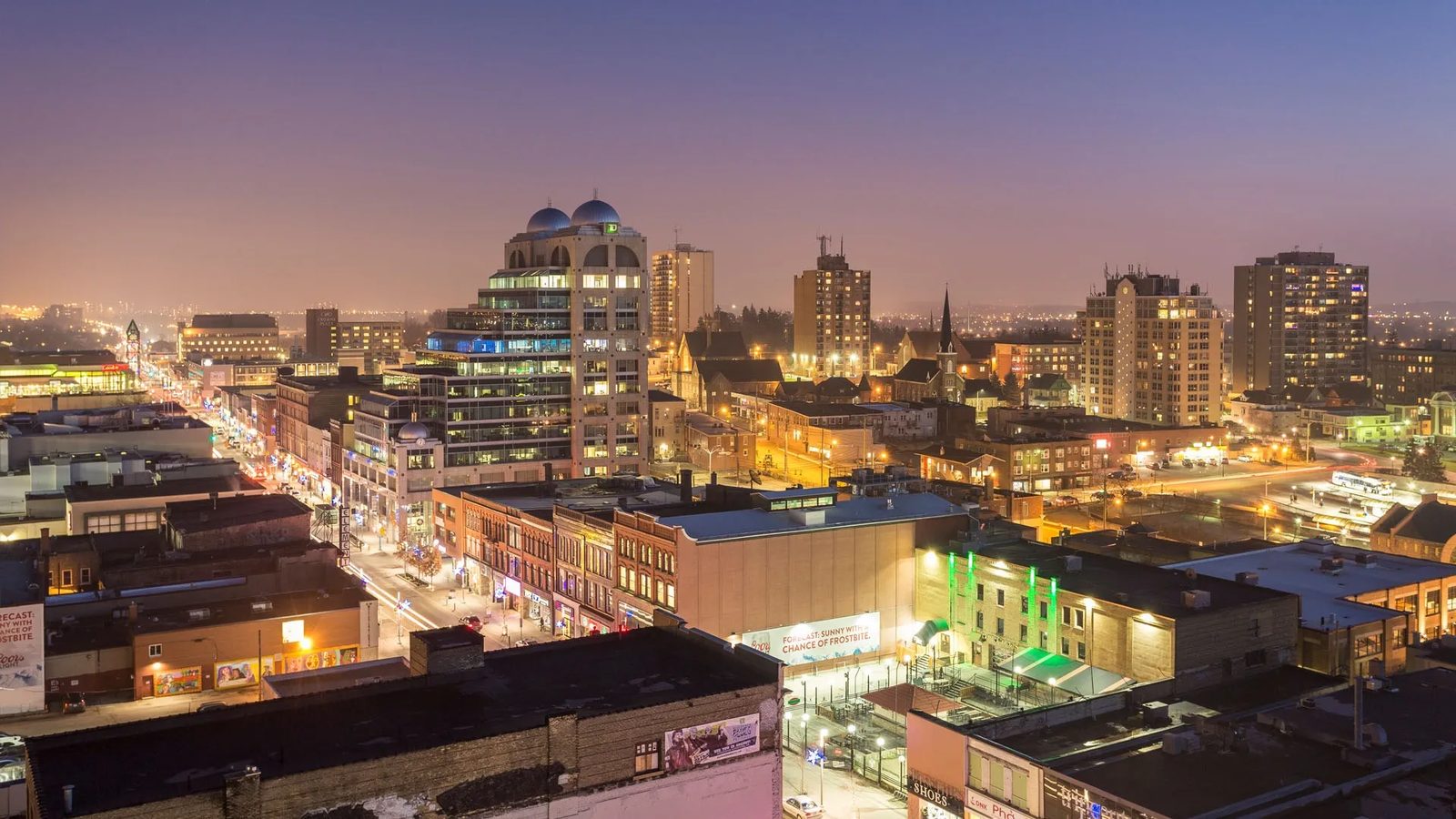 Waterloo cityscape at dusk
