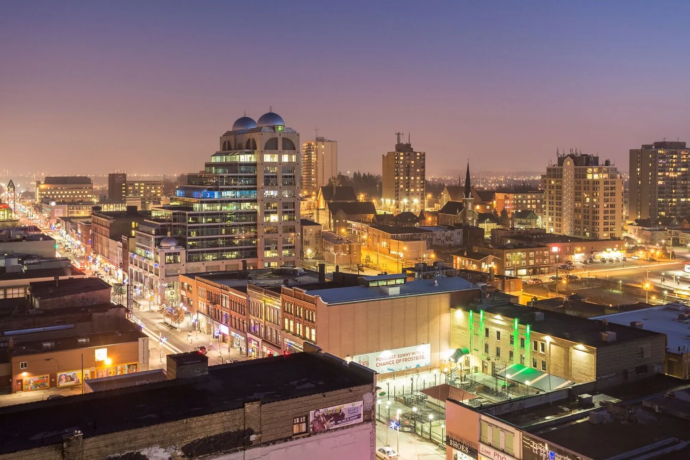 Waterloo cityscape at dusk